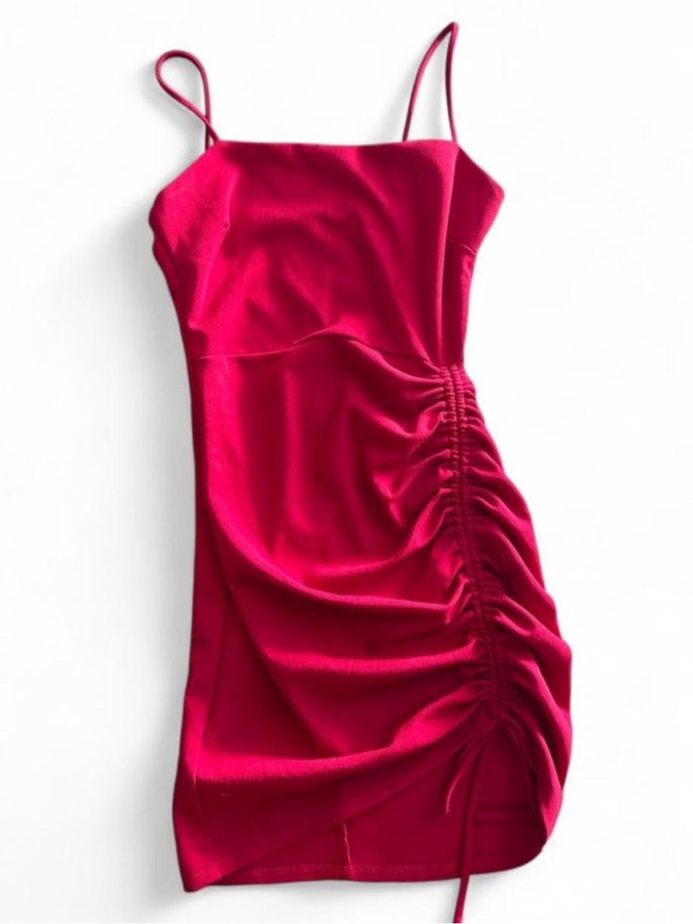 Windsor red Ruched Side Mini Slip Dress